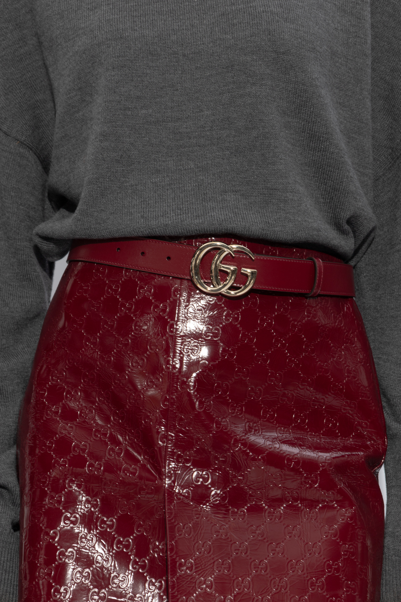 Gucci burgundy belt hotsell